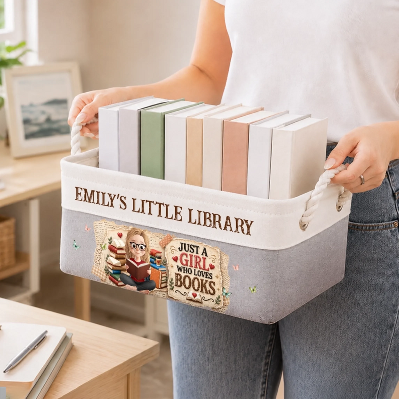 Custom Storage Basket - Personalized  Bookish Gifts For Book Lovers, Bookworms, Readers - So Many Books So Little Time