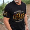Custom Cigar Unisex T-Shirt With Design On Sleeve - Personalized Birthday Gifts For Husband, Son, Grandson, Brother, Grandpa, Dad, Yourself - Smoke And Unwind