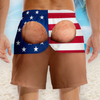 Custom Funny Patriotic Men Swim Trunks - Personalized Birthday Gifts For Husband, Son, Grandson, Brother, Grandpa, Dad, Yourself - Look Twice