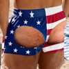 Custom Funny Patriotic Men Swim Trunks - Personalized Birthday Gifts For Husband, Son, Grandson, Brother, Grandpa, Dad, Yourself - Look Twice