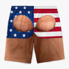 Custom Funny Patriotic Men Swim Trunks - Personalized Birthday Gifts For Husband, Son, Grandson, Brother, Grandpa, Dad, Yourself - Look Twice