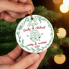 Custom First Christmas Ceramic Ornament - Personalized Anniversary Christmas Wedding Gifts For Husband And Wife, Him And Her - Married And Merry