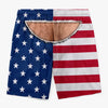 Custom Funny Patriotic Men Swim Trunks - Personalized Birthday Gifts For Husband, Son, Grandson, Brother, Grandpa, Dad, Yourself - Fake It From Behind