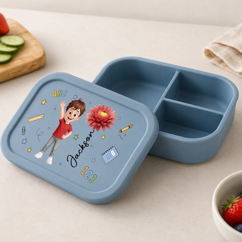 Custom Kids Silicone Lunch Box - Personalized Back To School Gifts For Kids - Back With Style