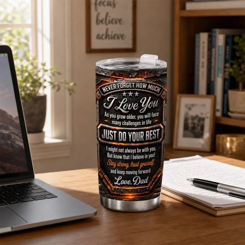 Custom Tumbler - Personalized Birthday Gifts For Son - Never Forget That I Love You
