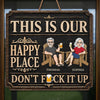 Custom Wood Sign - Personalized Summer Vacation And Travel Gifts Husband And Wife, Him And Her - Home Starts With Together