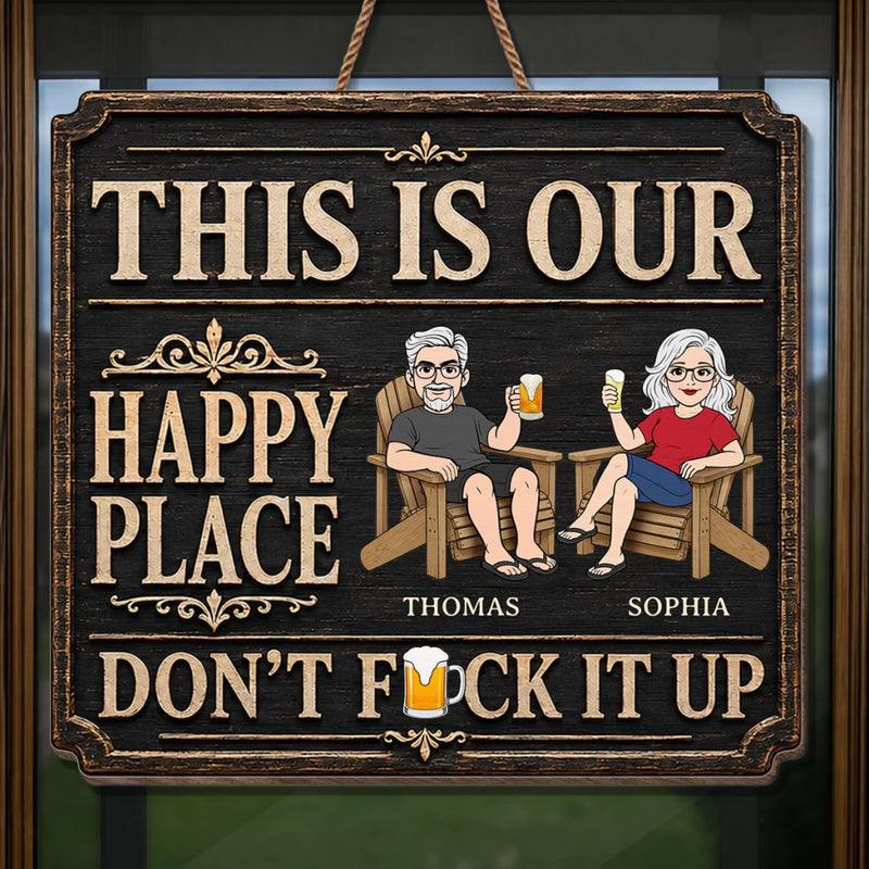 Custom Wood Sign - Personalized Summer Vacation And Travel Gifts Husband And Wife, Him And Her - Home Starts With Together