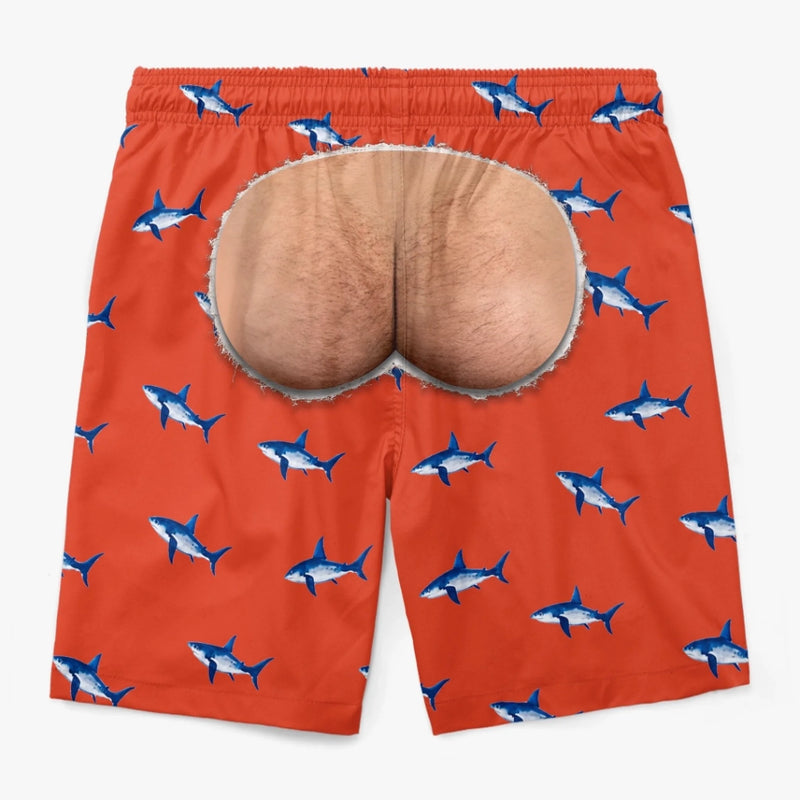 Custom Funny Men Swim Trunks - Personalized Birthday Gifts For Husband, Son, Grandson, Brother, Grandpa, Dad, Yourself - Rear View Champion