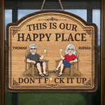 Custom Wood Sign - Personalized Summer Vacation And Travel Gifts For Husband And Wife, Him And Her - Our Happy Spot