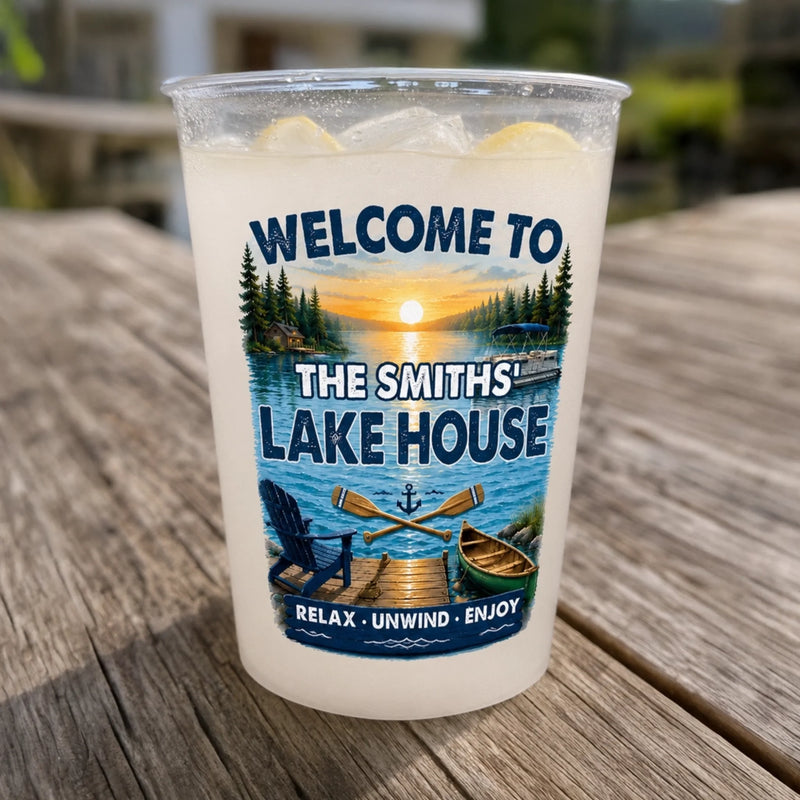 Custom Lake House Party Cups - Personalized Summer Vacation And Travel Gifts For Mom, Dad, Brother, Sister - Lake Days Forever