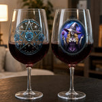 Custom Stemmed Wine Glass - Personalized Best Friend Birthday Gifts For Women, Besties, Sisters, BFF - Witch Vibes Only This Halloween