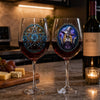 Custom Stemmed Wine Glass - Personalized Best Friend Birthday Gifts For Women, Besties, Sisters, BFF - Witch Vibes Only This Halloween