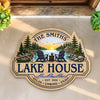 Custom Lake House Shaped Doormat - Personalized Summer Vacation And Travel Gifts For Mom, Dad, Brother, Sister - Home By The Lake