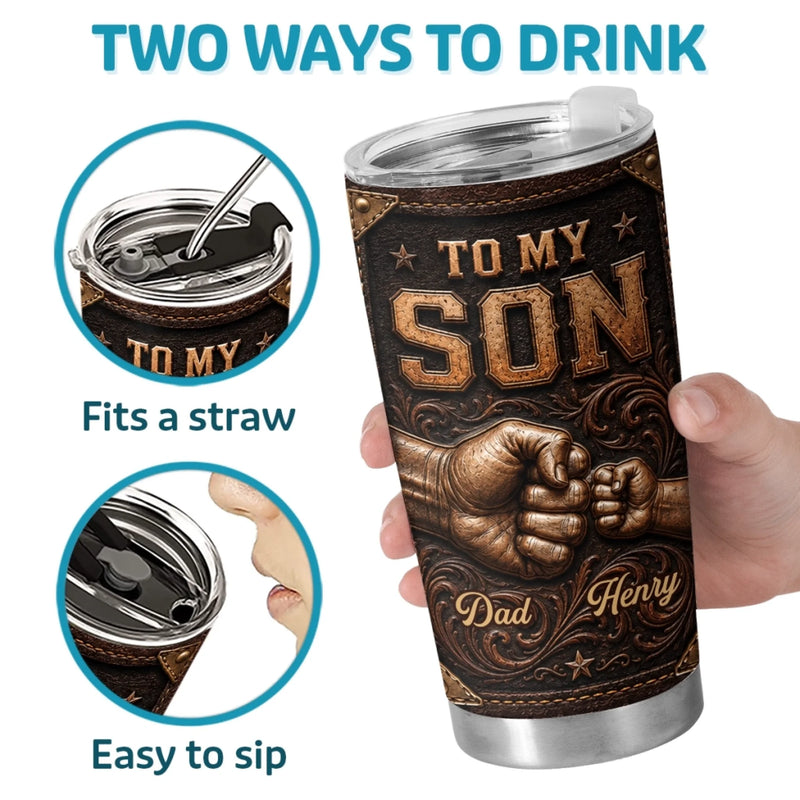 Custom Tumbler - Personalized Birthday Gifts For Son - Forever Bound By Love
