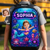 Custom Photo Kids Front Printed Backpack - Personalized Back To School Gifts For Kids - Little Mermaid With Big Dreams