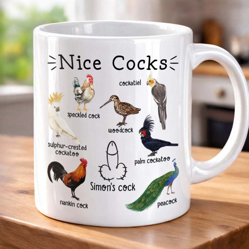 Custom Mug - Personalized Birthday Gifts For  Husband, Boyfriend - Start Mornings With Funny Birds