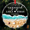 Custom First Christmas Circle Glass Ornament - Personalized Anniversary Christmas Wedding Gifts For Husband And Wife, Him And Her - Eternal Love, Deep As Sea