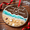 Custom First Christmas Circle Glass Ornament - Personalized Anniversary Christmas Wedding Gifts For Husband And Wife, Him And Her - Eternal Love, Deep As Sea