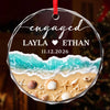 Custom First Christmas Circle Glass Ornament - Personalized Anniversary Christmas Wedding Gifts For Husband And Wife, Him And Her - Eternal Love, Deep As Sea