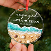 Custom First Christmas Circle Glass Ornament - Personalized Anniversary Christmas Wedding Gifts For Husband And Wife, Him And Her - Eternal Love, Deep As Sea