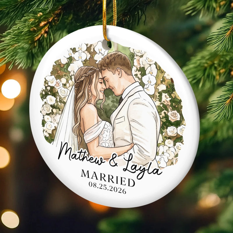 Custom Photo First Christmas Ceramic Ornament - Personalized Anniversary Christmas Wedding Gifts For Husband And Wife, Him And Her - The Best Roll Of My Life