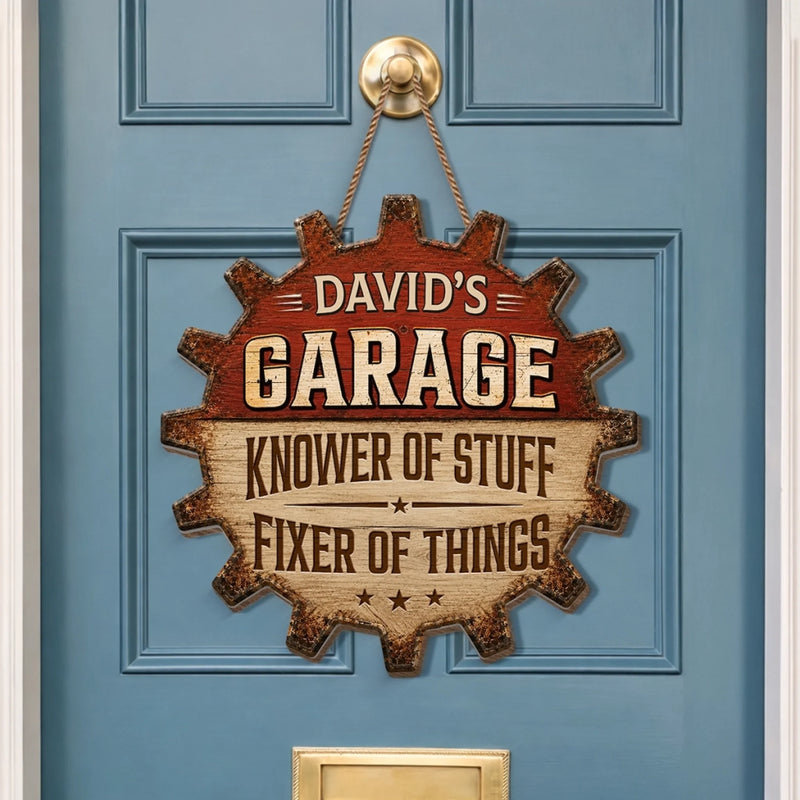 Custom Wood Sign - Personalized Birthday Gifts For Husband, Son, Grandson, Brother, Grandpa, Dad, Yourself - Garage Goals