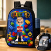 Custom Kids Front Printed Backpack - Personalized Back To School Gifts For Kids - Brick Builder