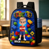 Custom Kids Front Printed Backpack - Personalized Back To School Gifts For Kids - Brick Builder