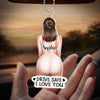 Custom Squishy Acrylic Car Ornament - Personalized Anniversary Wedding Gifts For Husband And Wife, Him And Her - Drive Safe, Waiting For You