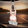 Custom Squishy Acrylic Car Ornament - Personalized Anniversary Wedding Gifts For Husband And Wife, Him And Her - Drive Safe, Waiting For You