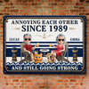 Custom Home Decor Metal Sign - Personalized  Summer Vacation And Travel Gifts For Husband And Wife, Dog Cat Lovers - Love You And Pets