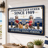 Custom Home Decor Metal Sign - Personalized  Summer Vacation And Travel Gifts For Husband And Wife, Dog Cat Lovers - Love You And Pets