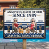 Custom Home Decor Metal Sign - Personalized  Summer Vacation And Travel Gifts For Husband And Wife, Dog Cat Lovers - Love You And Pets