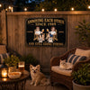 Custom Home Decor Metal Sign - Personalized  Anniversary Wedding Gifts For Husband And Wife, Dog Cat Lovers - Paws And Love All Around