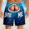 Custom Funny Men Swim Trunks - Personalized Birthday Gifts For Husband, Son, Grandson, Brother, Grandpa, Dad, Yourself - Cheeky Shark Attack