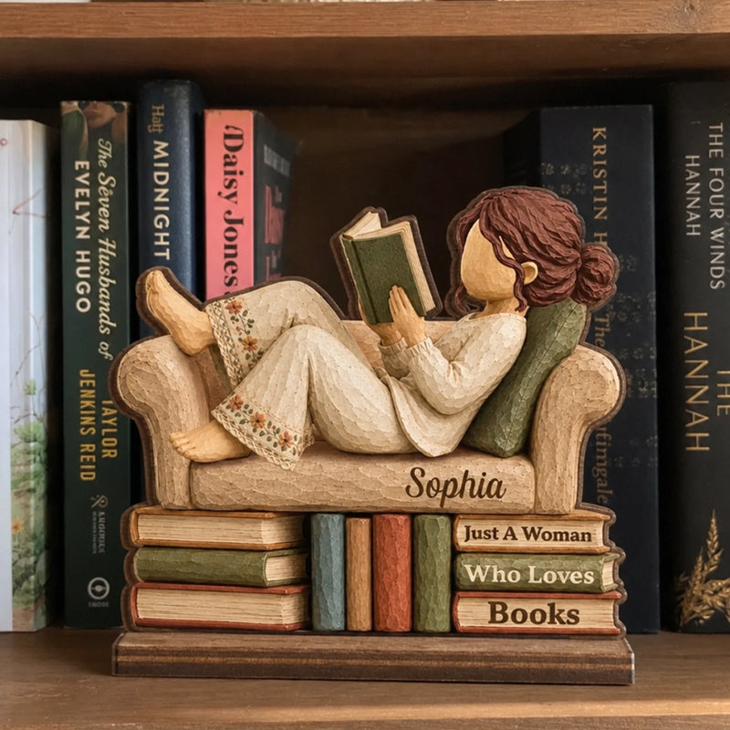 Custom 2-Layered Wooden Plaque - Personalized  Bookish Gifts For Book Lovers, Bookworms, Readers -  
Quiet Moments With Great Books