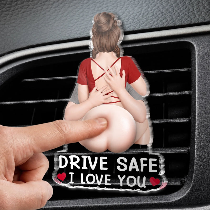 Custom Squishy Acrylic Car Vent Clip - Personalized Anniversary Wedding Gifts For Husband And Wife, Him And Her - Ride With Love