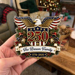 Custom Acrylic Ornament - Personalized America 250th Anniversary Christmas Gifts For Mom, Dad, Brother, Sister - Generations Of Freedom And Love