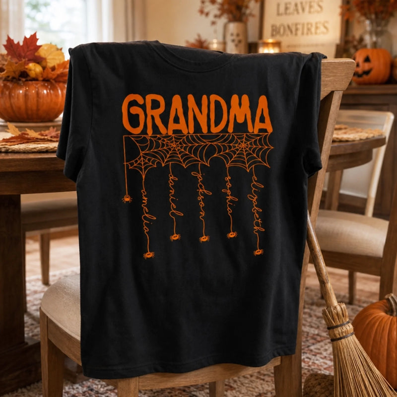 Custom Spider T-shirt, Hoodie - Personalized Halloween Birthday Gifts For Mom, Grandma - Our Little Web Crew
