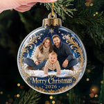 Custom Photo Acrylic Ornament - Personalized Christmas Baby Shower, Gender Reveal Gifts For New Moms, New Dads, New Parents - Blessed With Our Little One