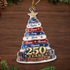 Custom Acrylic Ornament - Personalized America 250th Anniversary Christmas Gifts For Mom, Dad, Brother, Sister - Together We Make A Family Tree