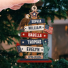 Custom Wooden Ornament - Personalized America 250th Anniversary Christmas Gifts For Mom, Dad, Brother, Sister - Standing Tall In Freedom And Love