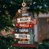 Custom Wooden Ornament - Personalized America 250th Anniversary Christmas Gifts For Mom, Dad, Brother, Sister - Standing Tall In Freedom And Love
