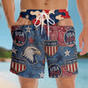 Custom Funny Men Swim Trunks - Personalized Birthday Gifts For Husband, Son, Grandson, Brother, Grandpa, Dad, Yourself - Freedom Never Looked So Cheeky