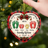 Custom First Christmas Ceramic Ornament - Personalized Christmas Baby Shower, Gender Reveal Gifts For New Moms, New Dads, New Parents - Walking Together In Love