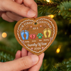Custom First Christmas Ceramic Ornament - Personalized Christmas Baby Shower, Gender Reveal Gifts For New Moms, New Dads, New Parents - First Steps Into Family Love