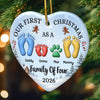 Custom First Christmas Ceramic Ornament - Personalized Christmas Baby Shower, Gender Reveal Gifts For New Moms, New Dads, New Parents - Blessed With Our Little One