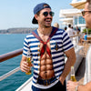 Custom Funny T-shirt - Personalized Summer Vacation And Travel Gifts For Husband, Son, Grandson, Yourself - Captain Of The Six Pack