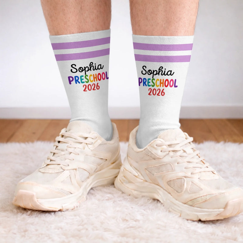 Custom Kids Crew Socks - Personalized Back To School Gifts For Kids - Ready For New Adventures