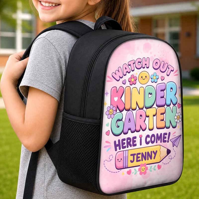 Custom Kids Front Printed Backpack - Personalized Back To School Gifts For Kids - Learning Loving Growing Every Day